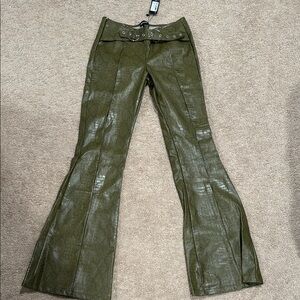 Olive Green Flared Pants